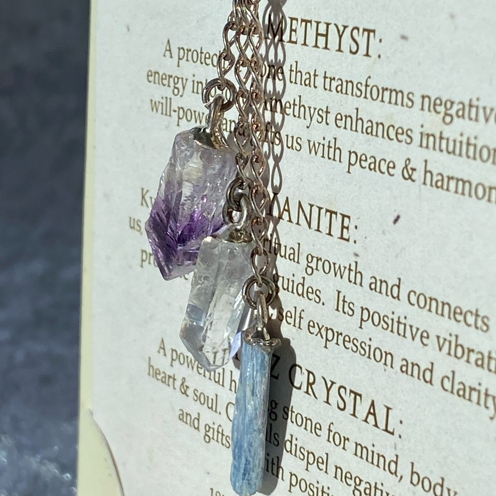 Sterling Silver “Crystal Dreams” Gemstone Pendant Necklace 18” - Picture 4 of 6